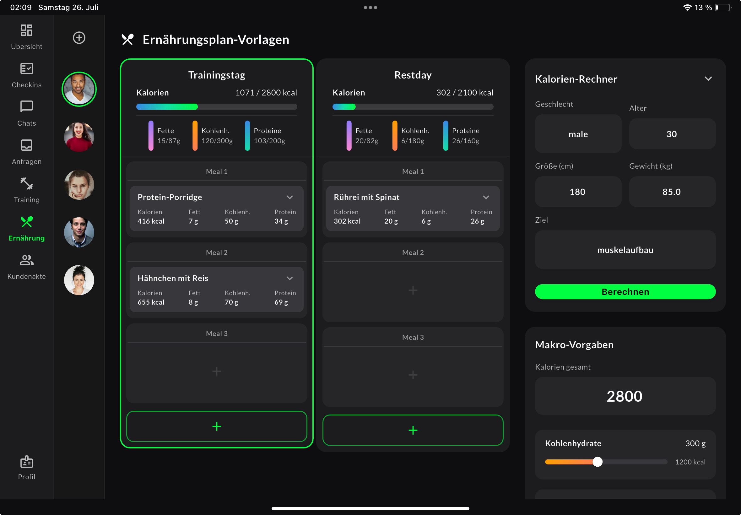 Pianificazione Coach